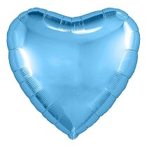 Шар Ф 9" Сердце холодный голубой/cold blue 23 см (5 шт./уп.) /Ag