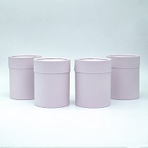 Коробка цилиндр H10хD10см,  завальц.край,  с крышкой,  лилия (4 шт./уп.)