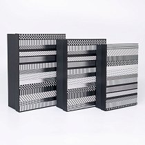 Набор коробок 3в1 прямоугольник 29х21х9 / 27х20х8 / 26х18х6см,  Черная в белую полоску