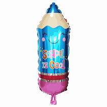 Шар ФИГУРА/29" Школьный карандаш синий 74 см /К