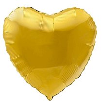 Шар Ф 18" Сердце металлик золотой/golden 45 см /К