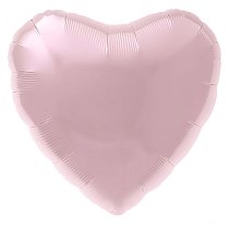 Шар Ф 19" Сердце металлик нежно-розовый/light pink 48 см /Ag