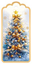 Бирка для подарка новогодняя без надписи (ёлочка) (компл.=20 шт)