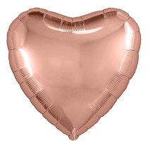 Шар Ф 18" Сердце металлик розовое золото/gold rose 46 см /Ag
