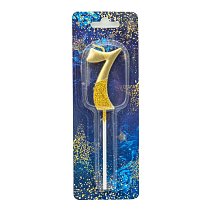 Свеча-цифра Золотой блеск "7"