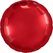 Шар Ф 9" Круг металлик красный/red 23 см (5 шт./уп.)/Ag