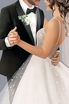 0200,477 Открытка Жених и невеста